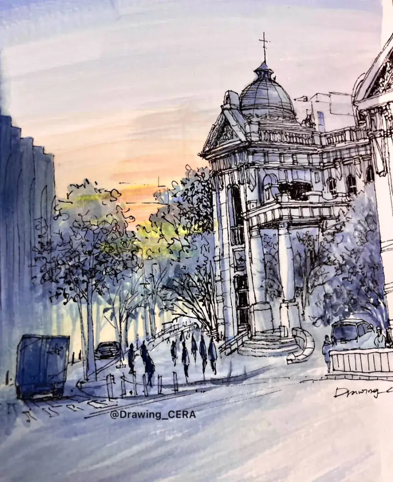 펜일러스트,펜드로잉,일러스트,동양화물감,담채화,길상봉채,일상그림