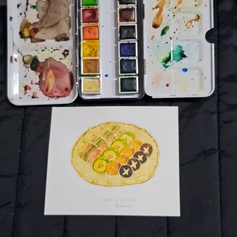 문교고체물감12색