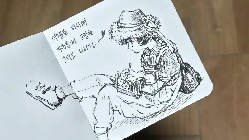 드로잉로그,버킷리스트,여행,그림,펜드로잉