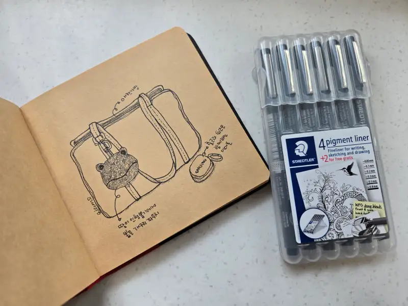 드로잉로그,왓츠인마이백,스테들러,소소한일상의행복