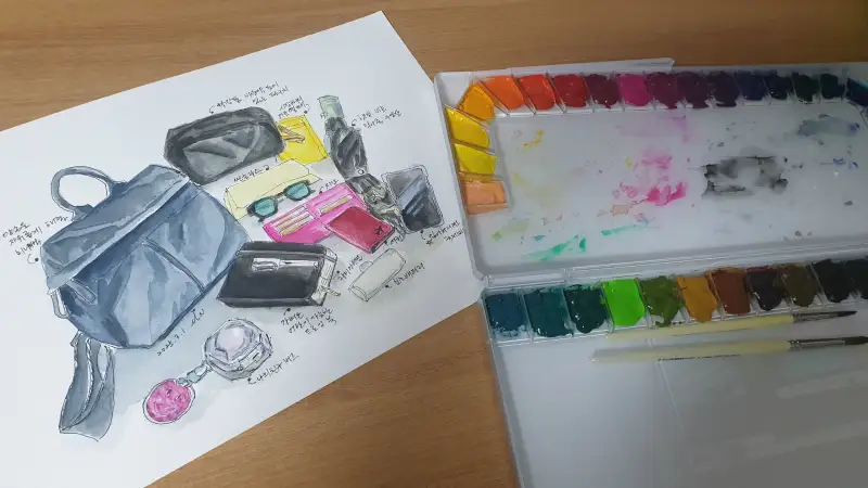 미젤로티타늄수채과슈,수채과슈