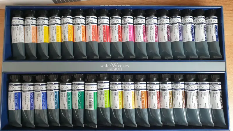 미젤로티타늄클래스수채과슈,34색