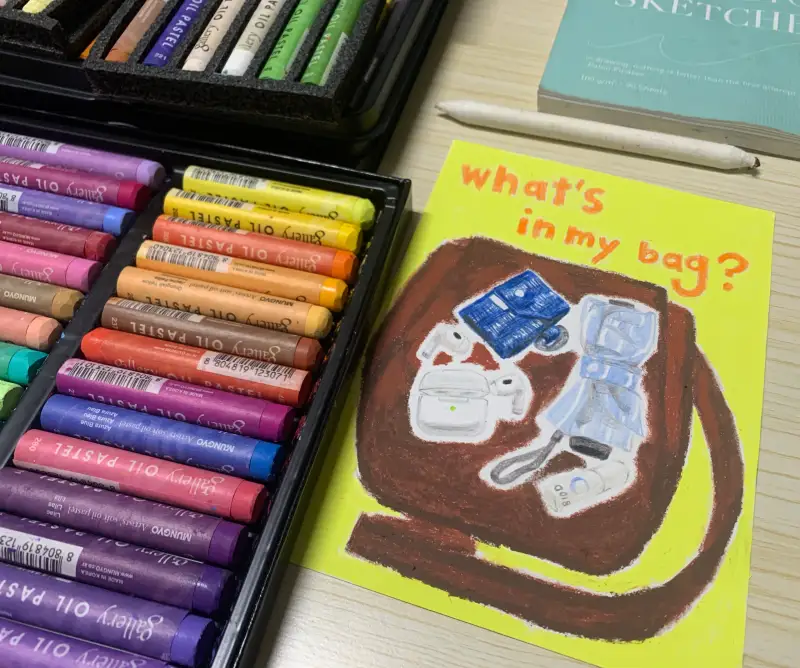 프리즈마72색색연필,문교오일파스텔,화방넷드로잉로그