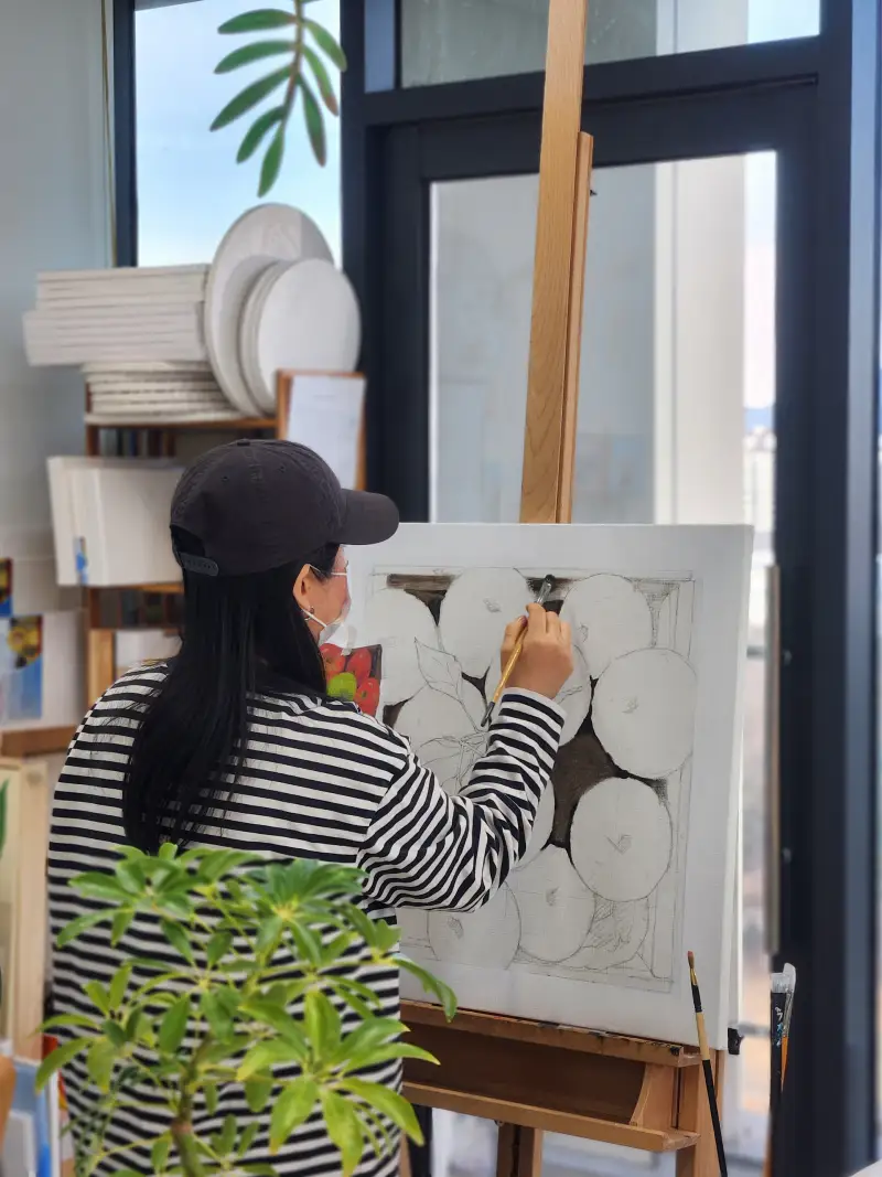 유화초벌,초벌과정,유화사과,사과그림,윤병락작가,사과모작