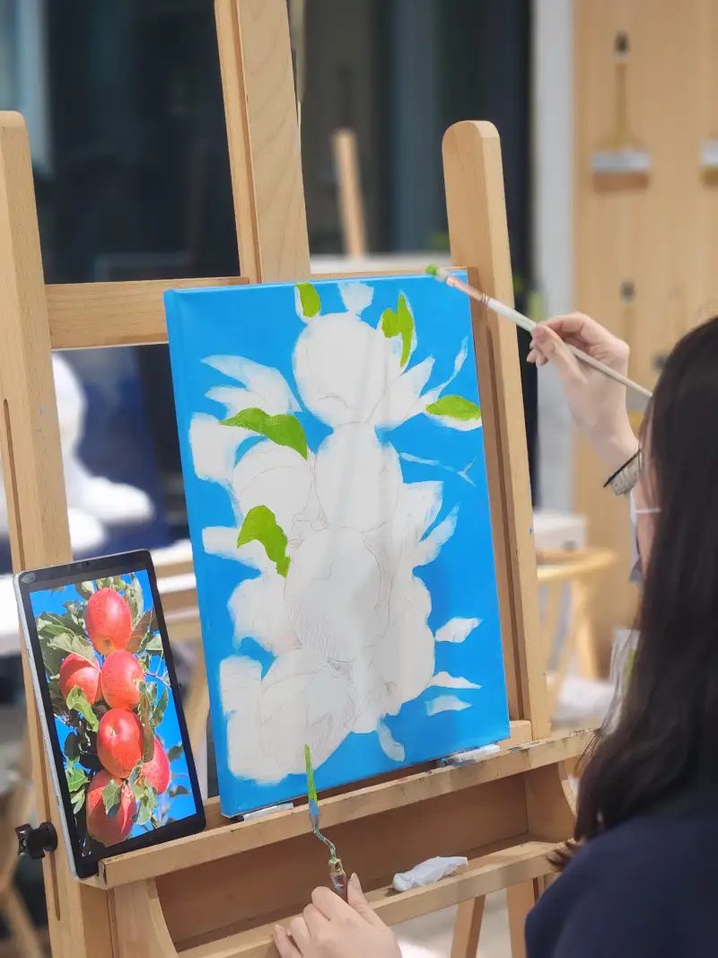 유화초벌,초벌과정,유화사과,사과그림