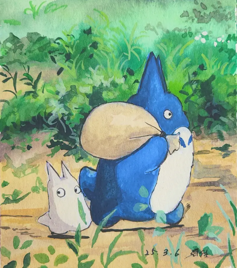 드로잉로그,화방넷드로잉로그,지브리,이웃집토토로,미젤로과슈,과슈