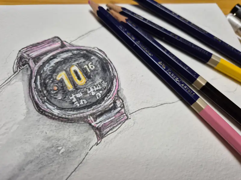 시계,색연필,파버카스텔