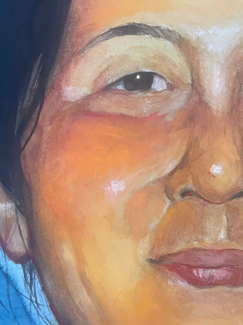 과슈,초상화,일러스트,일러스트보드,보드,워시,피부,인물,홀베인,피부표현,믹싱