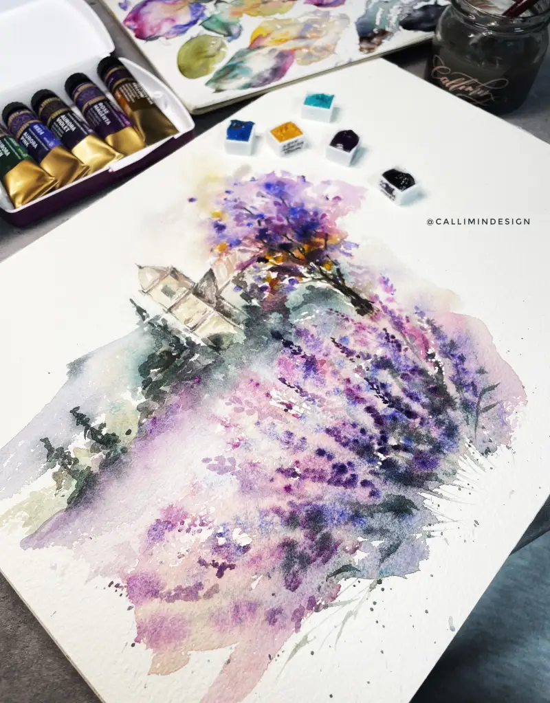 화방넷,체험단,미젤로,미젤로투톤그래뉼레이션물감,그래뉼레이션,미젤로수채화물감,미젤로리얼코튼,watercolor,수채일러스트,캘리그라피,캘민,callimindesign,수채화