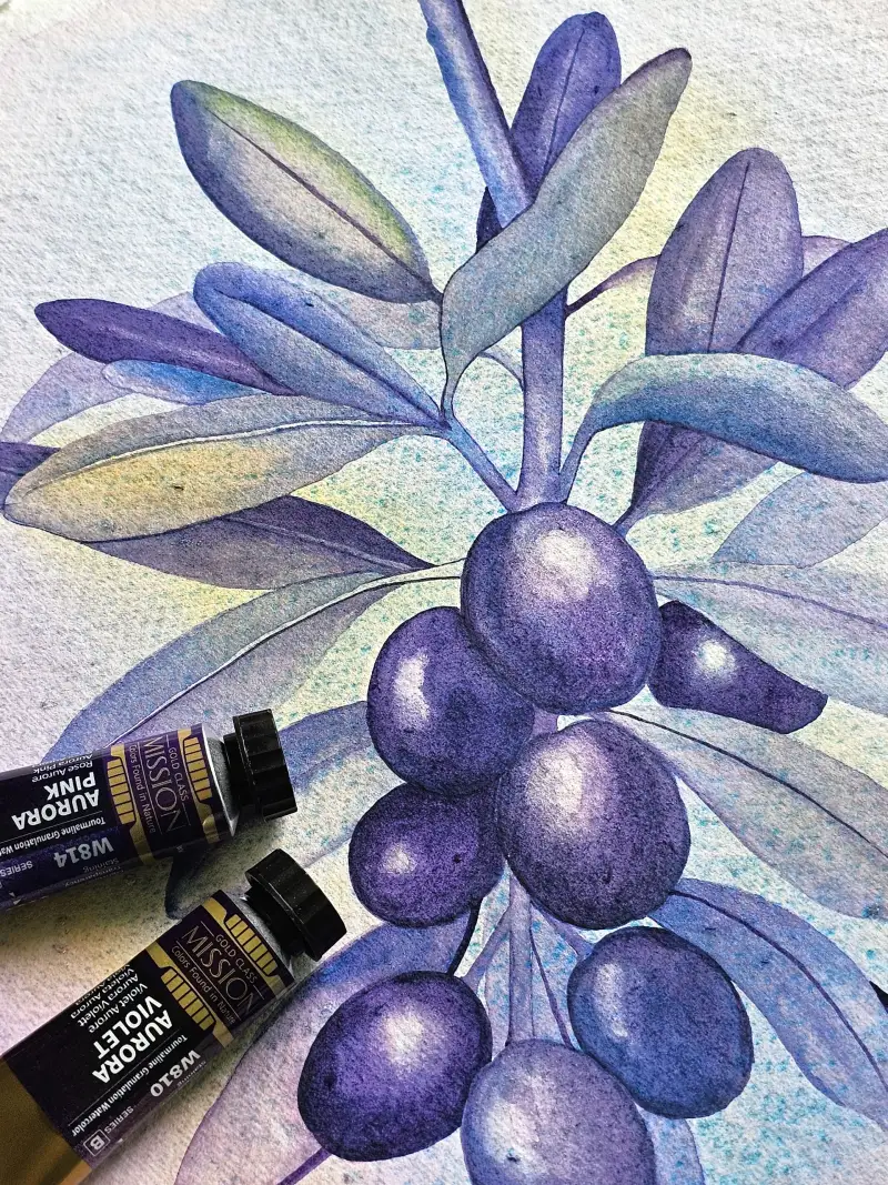 미젤로투톤그래뉼레이션물감,오로라핑크,오로라바이올렛