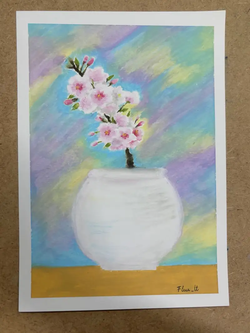 드로잉로그7기,벚꽃,오일파스텔