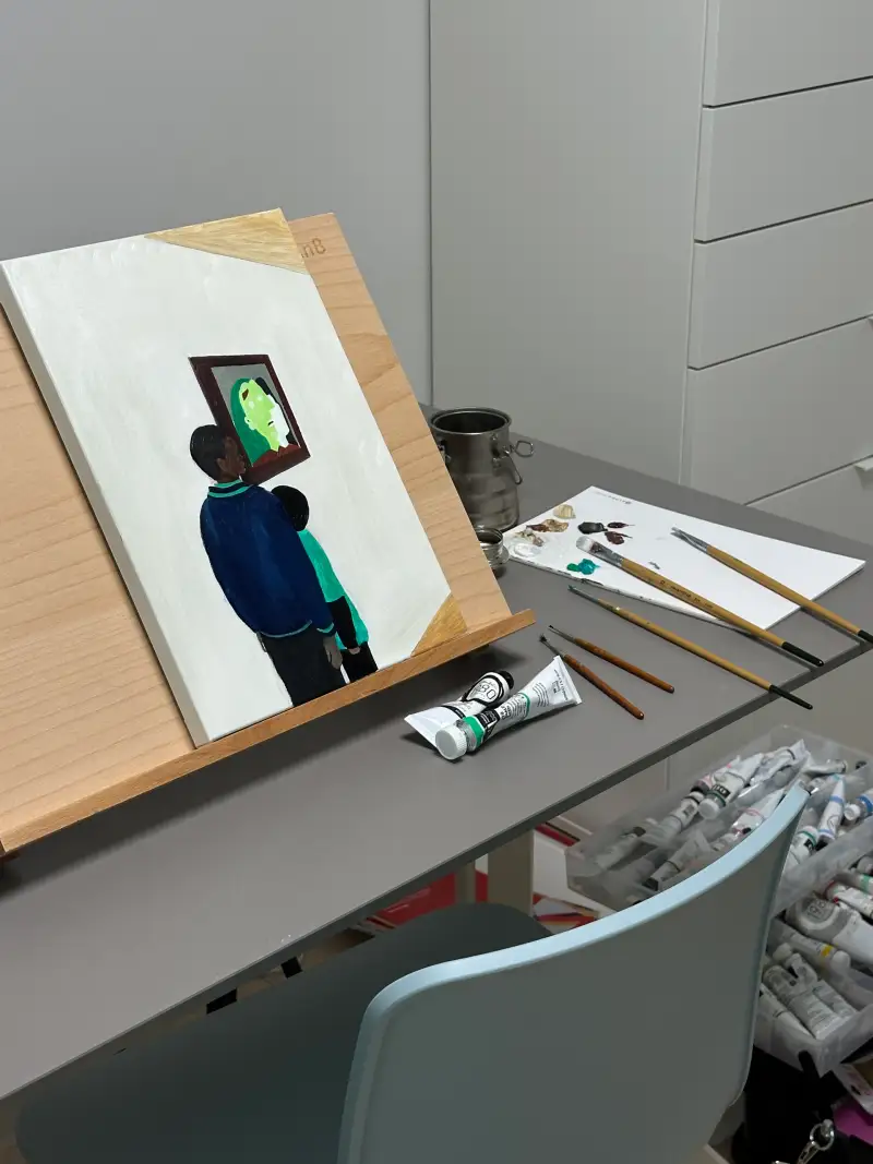 AnB,판넬형,나무,테이블,이젤,A3