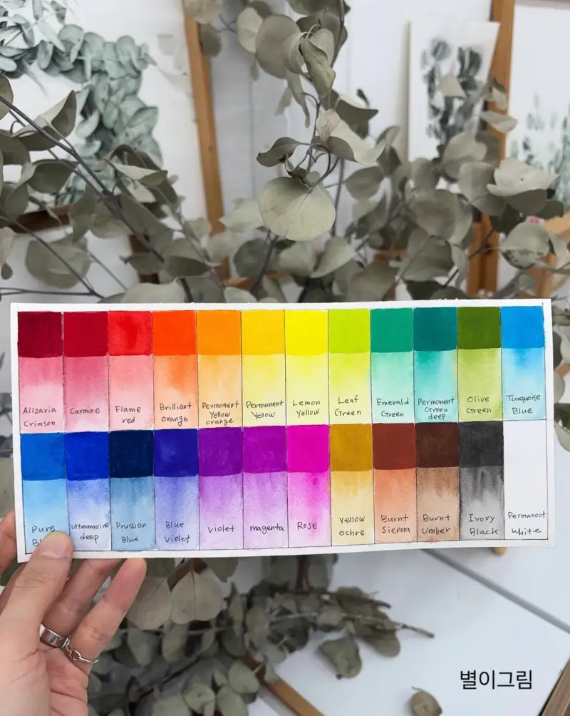 홀베인,홀베인아티스트수채화과슈,수채화과슈,과슈,불투명수채화,홀베인수채화붓500R