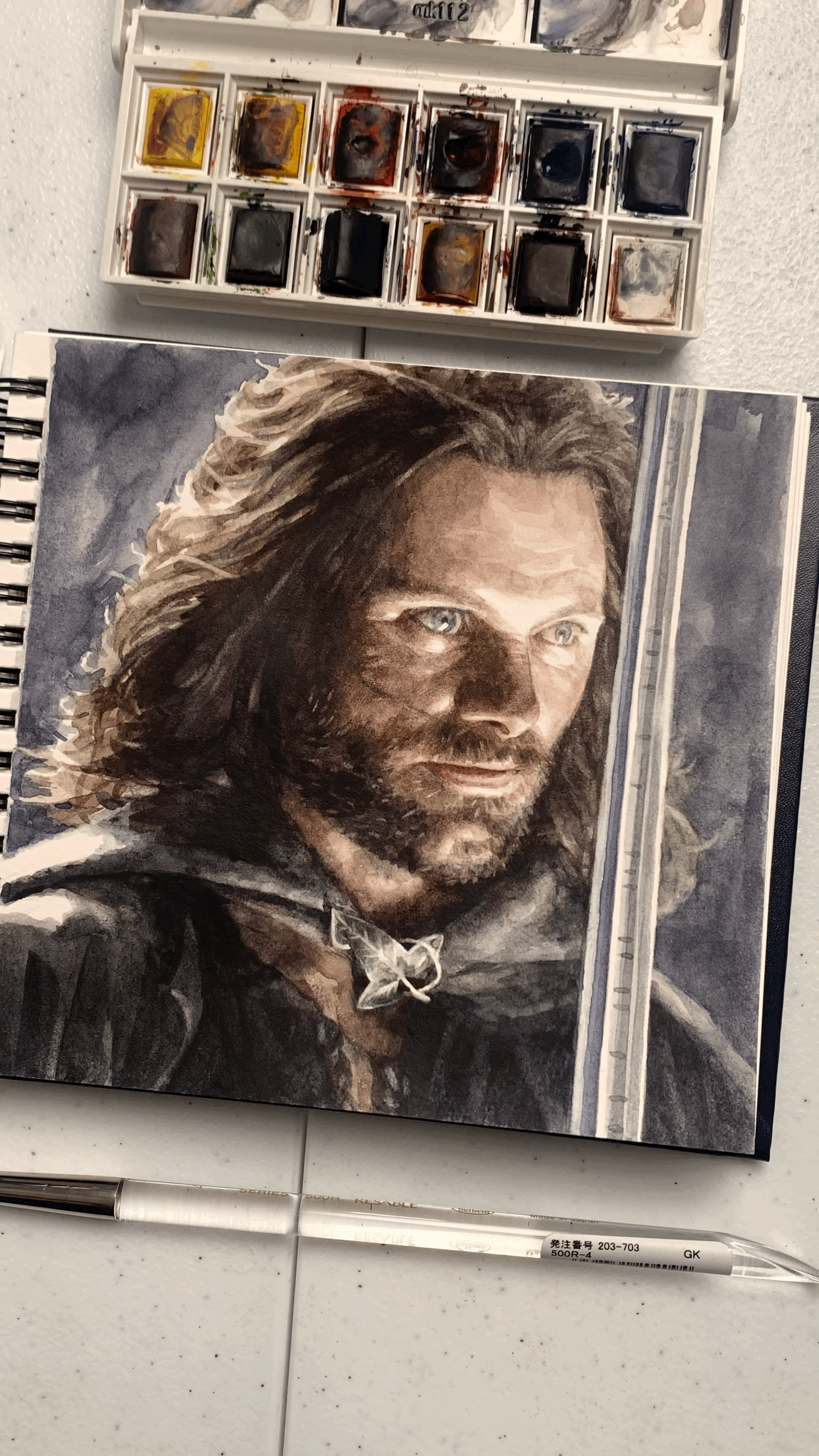 아트스퀘어,파브리아노,수채화,초상화,윈저앤뉴튼,코트만,고체물감