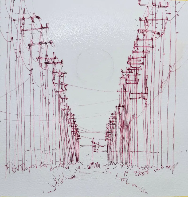 노을,Sunset,펜스케치,수채화미디엄,수채화,펜수채화,어반스케치,여행드로잉