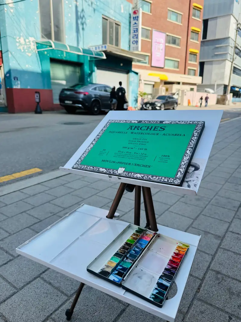 아르쉬,Arches,4면제본,중목,성수동,어반스케치,수채패드,수채화지