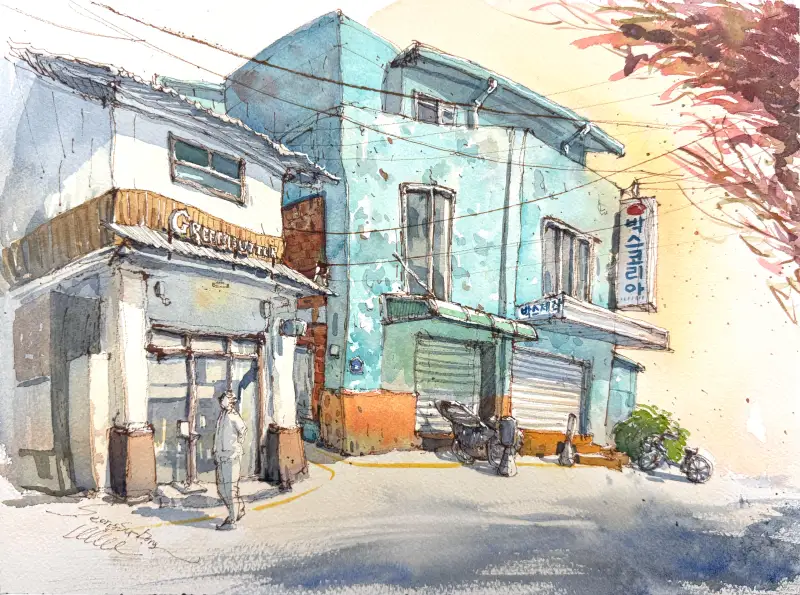 어반스케치,성수,박스코리아,빈티지,아르쉬