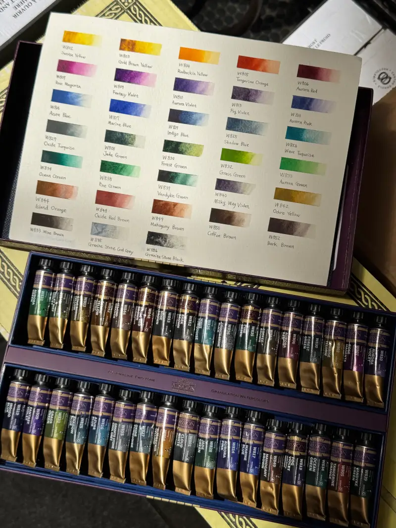 수채화발색,발색표