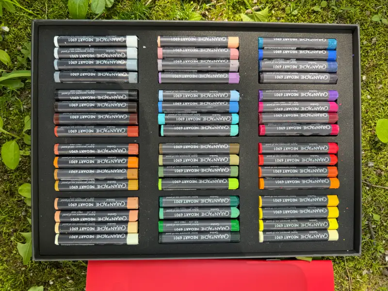 아름다운,색상,오일파스텔