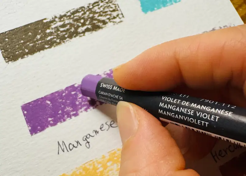 까렌다쉬,오일파스텔,망가니즈바이올렛,보라색