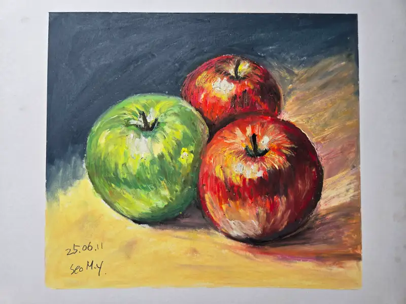 화방넷드로잉,화방넷챌린지,사과,오일파스텔,드로잉로그,9기