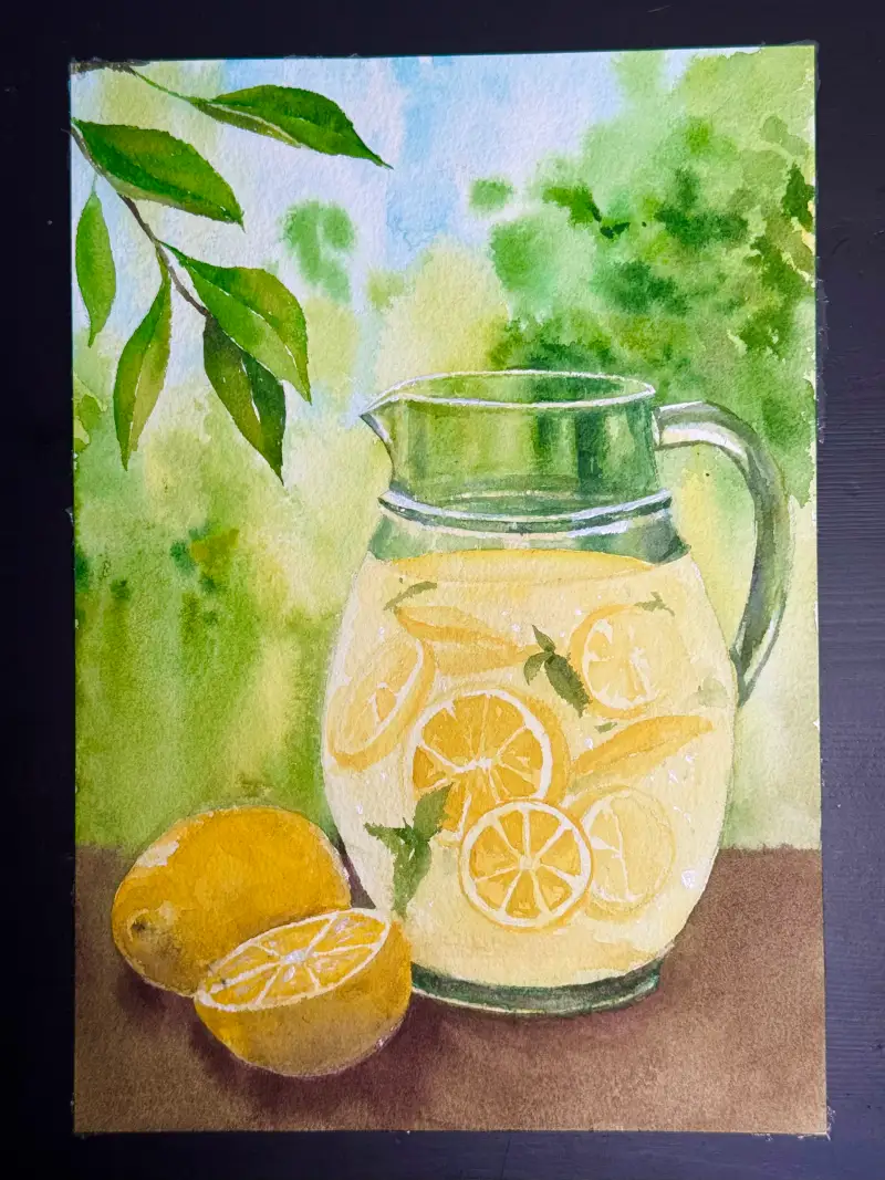 수채화,레몬,화방넷드로잉로그