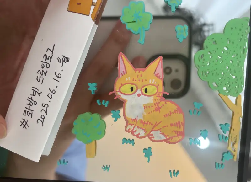 드로잉로그,포스카마카,거울드로잉,고양이