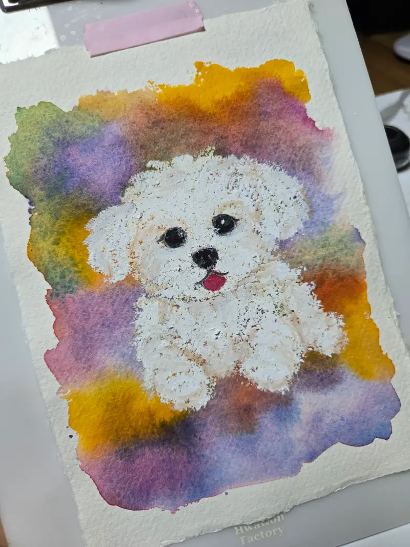 드로잉로그,화방넷드로잉로그,동물,강아지,미젤로투톤,오일파스텔