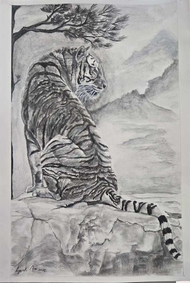 스테들러,수채연필그림,호랑이그림