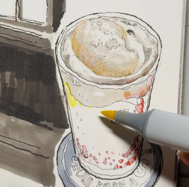 디저트라떼,푸드그림,음식그림