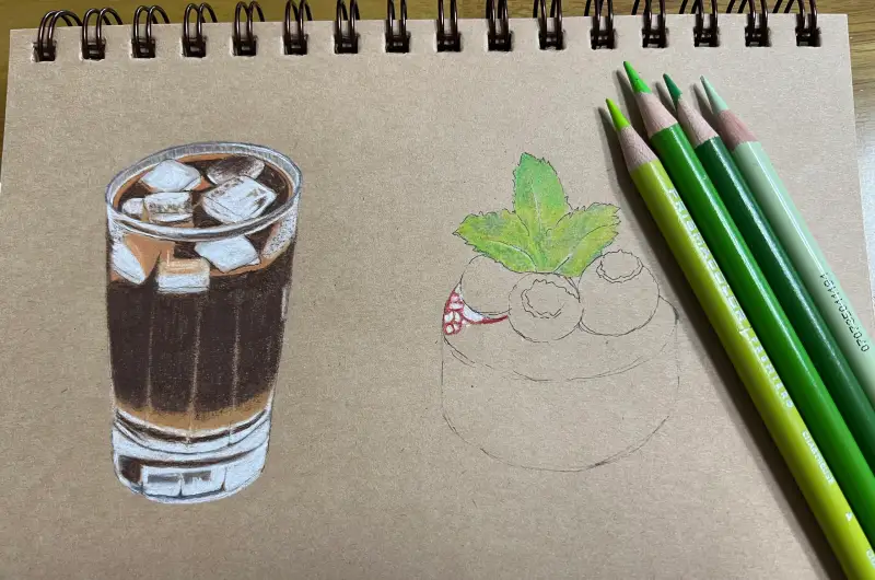 화방넷드로잉로그,화방넷여름방학,화방넷드로잉로그10기,디저트,색연필드로잉