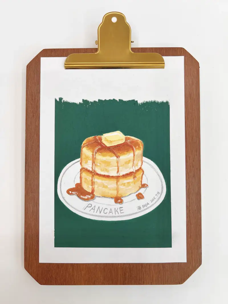 화방넷드로잉로그,드로잉로그,여름방학,디저트,팬케이크,오일파스텔,연필