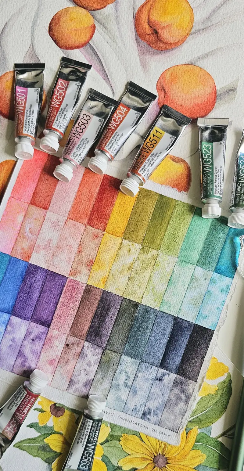 홀베인,그래뉼레이션,수채화물감