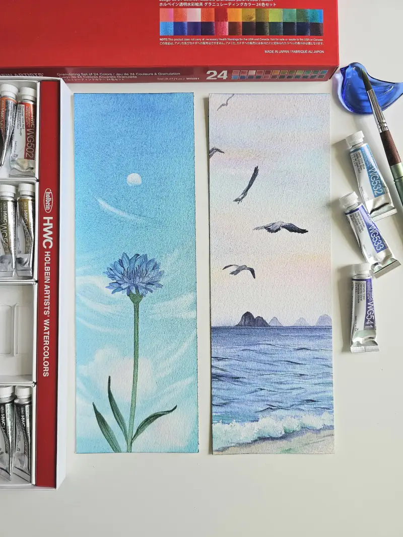 홀베인,그래뉼레이션,수채화물감