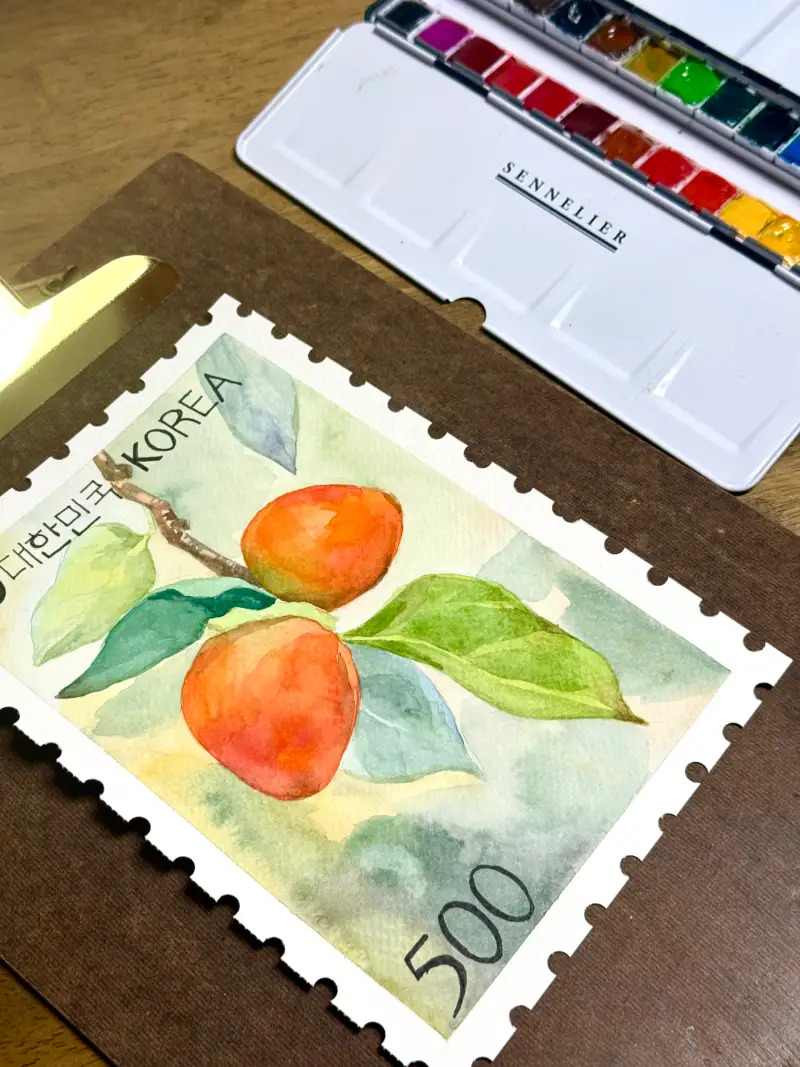 드로잉로그,우표,대한민국우표,감나무