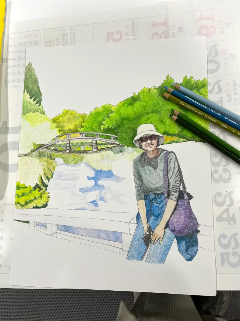 초록,파랑,흰구름