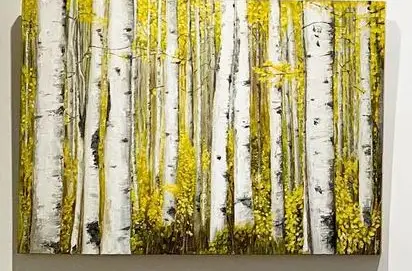 유화,자작나무,가을,화방넷,취미,자기개발