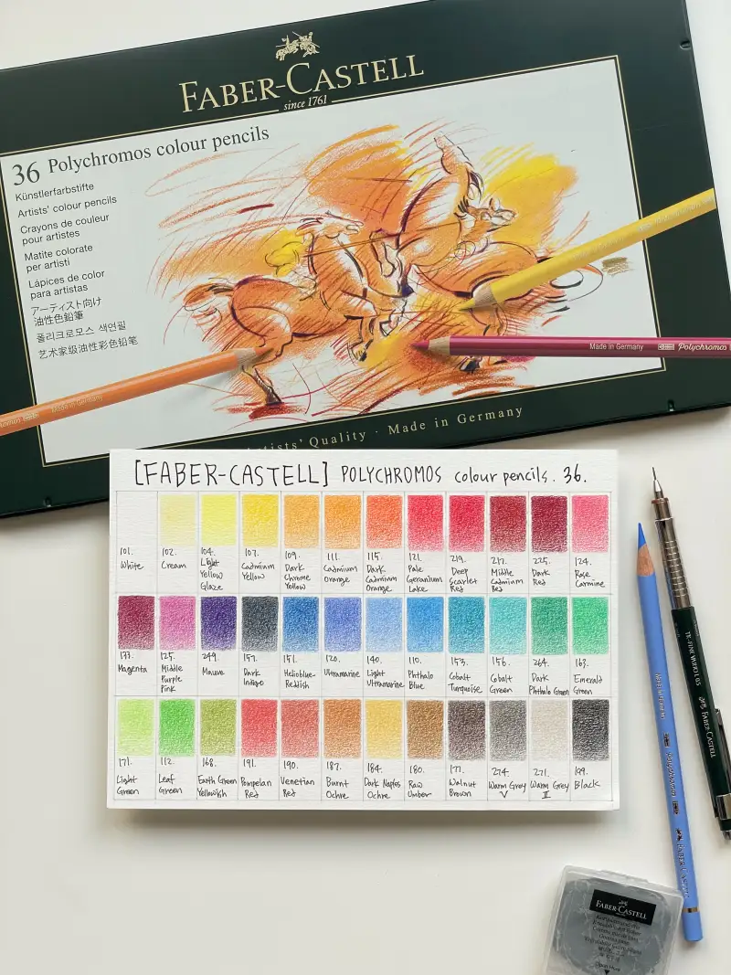 파버카스텔폴리크로모스유성색연필,발색표