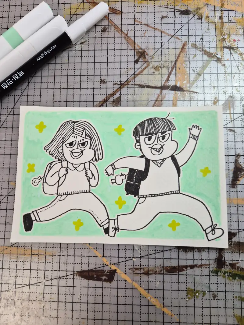 새학기,새가방,빠른등교원츄,방학끝,컴퓨터싸인펜