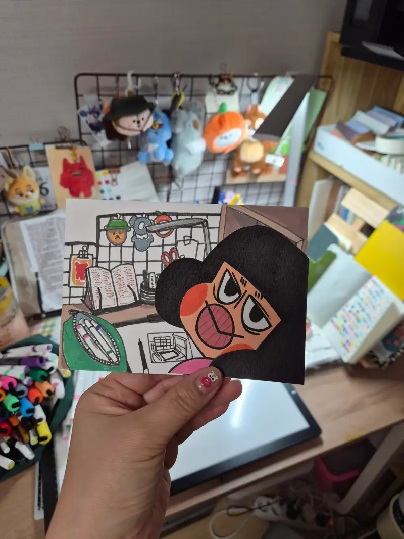 컴퓨터싸인펜,다중이그림,드로잉로그,우리집,아크릴마카