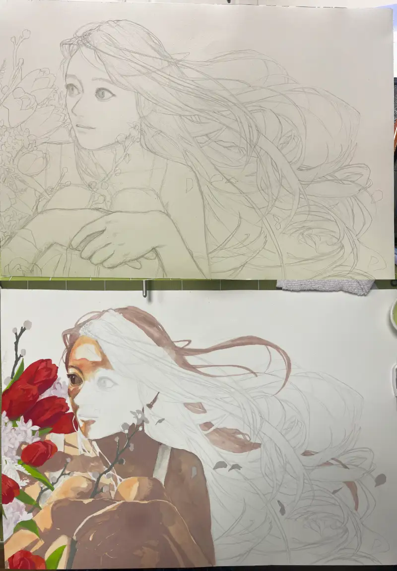 과슈,수채화,홀베인과슈