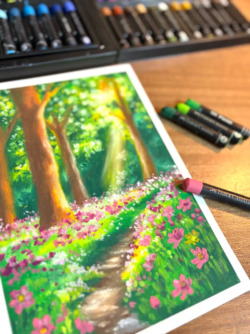 파버카스텔,블랙에디션,오일파스텔,48색,후기,풍경화