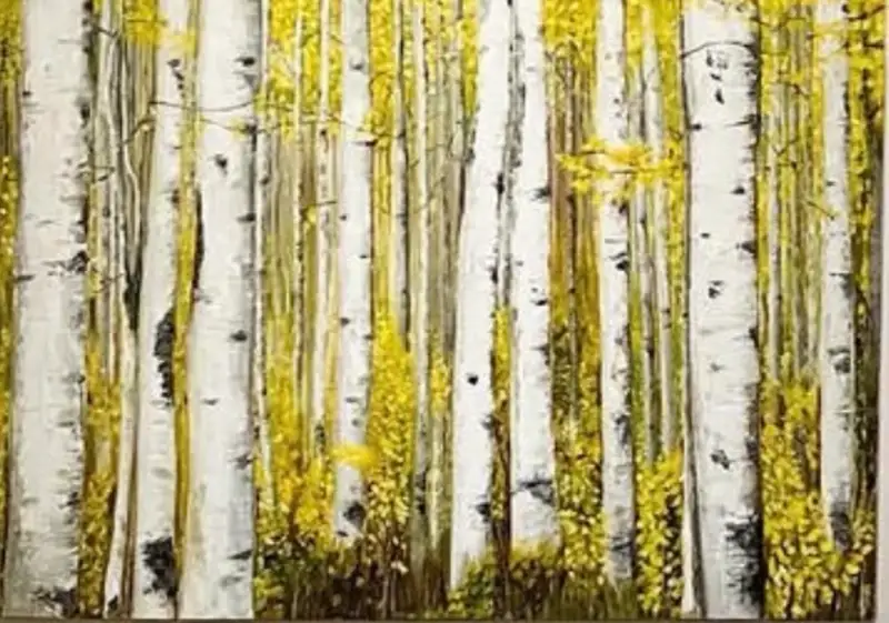 유화,자작나무,나이프