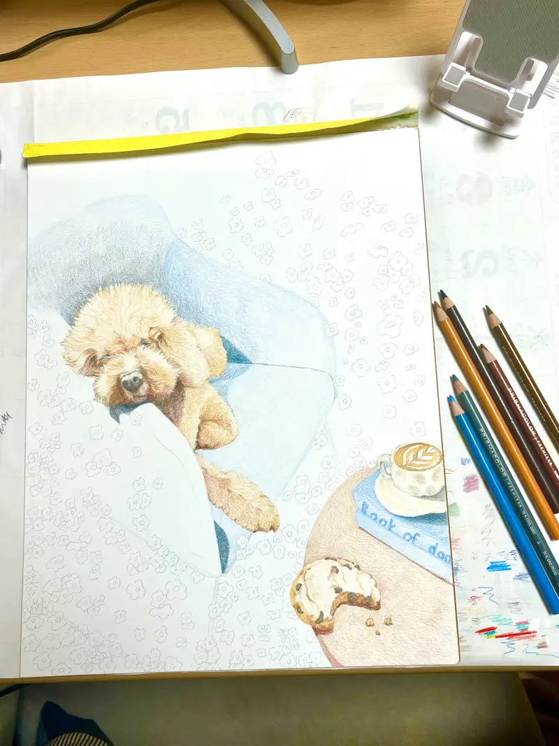 반려견,갈색푸들,꽃,사랑스런