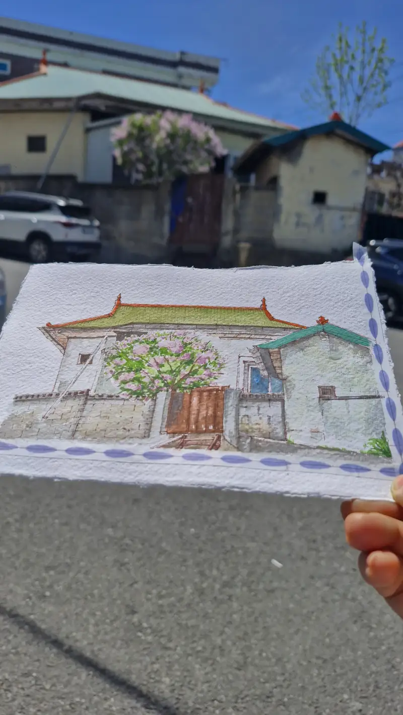 어반드로잉,수채화,미젤로,수채물감,카디페이퍼,혜렌드붓