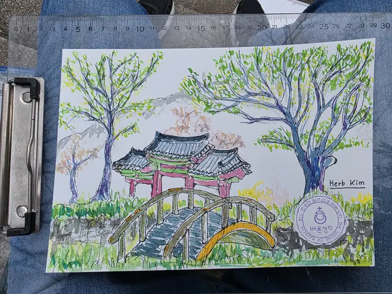 HOLBEN수채화물감,BABARA붓