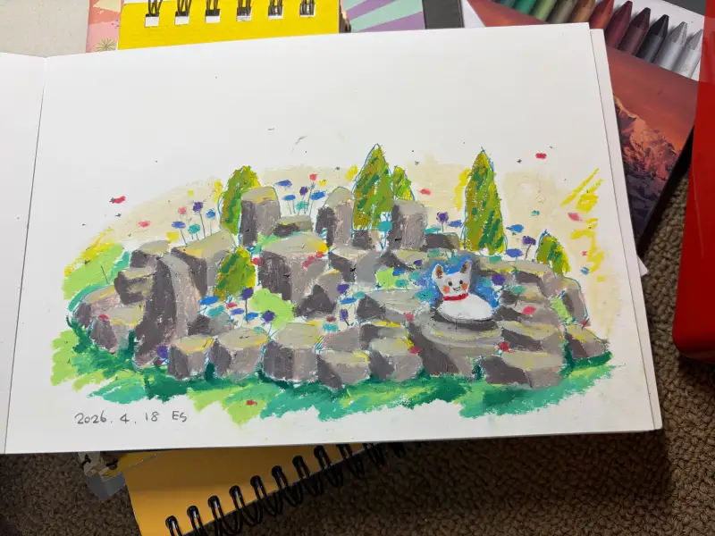 드로잉로그,펜,오일파스텔,연필