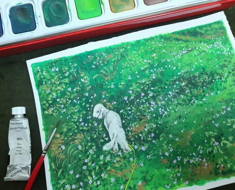 까렌다쉬과슈,고체물감