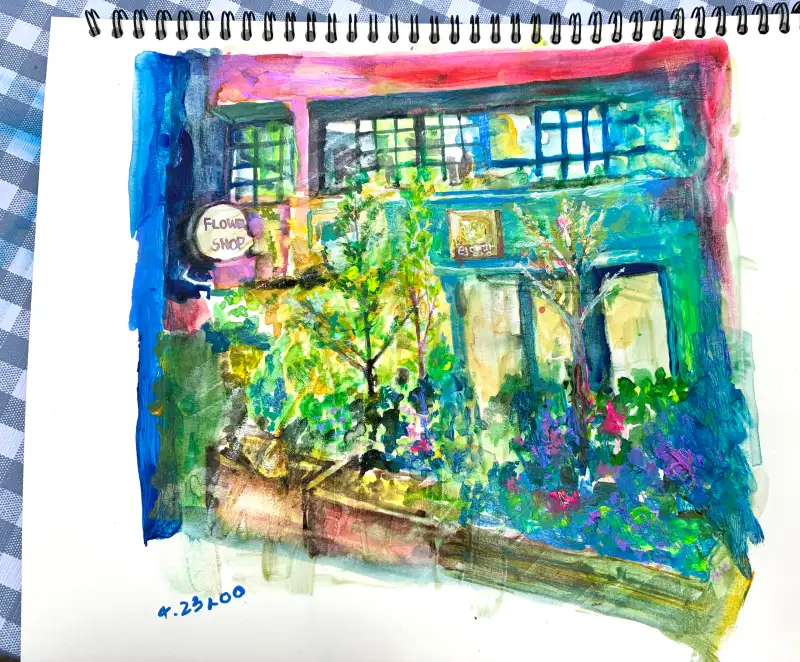 아크릴,물감,아크릴물감,카페그림