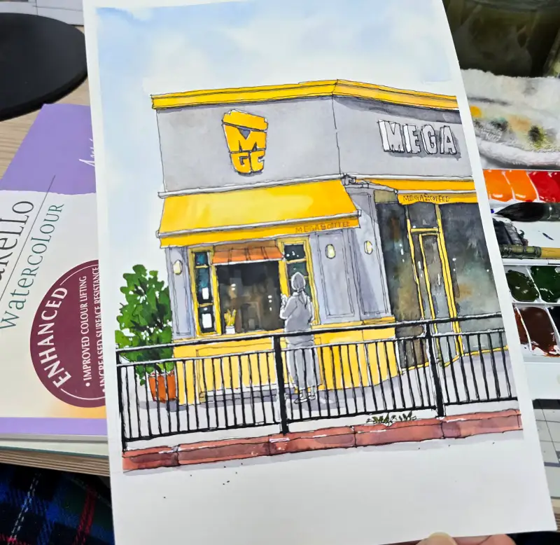 드로잉로그,카페그리기,신한swc,아띠스띠꼬